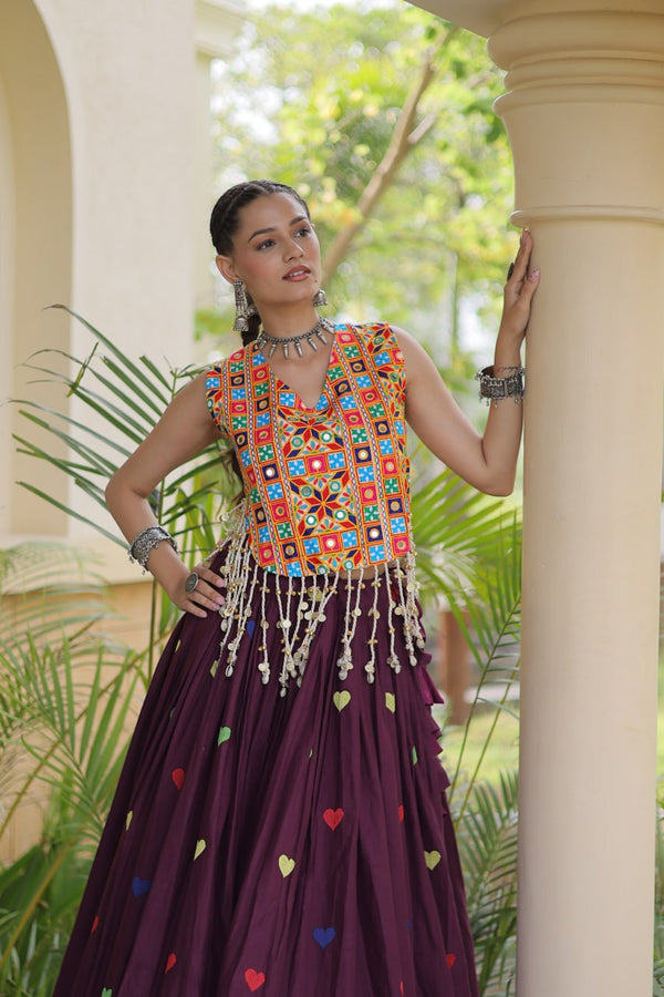 Cotton Heart Embroidered Lehenga Choli ClothsVilla