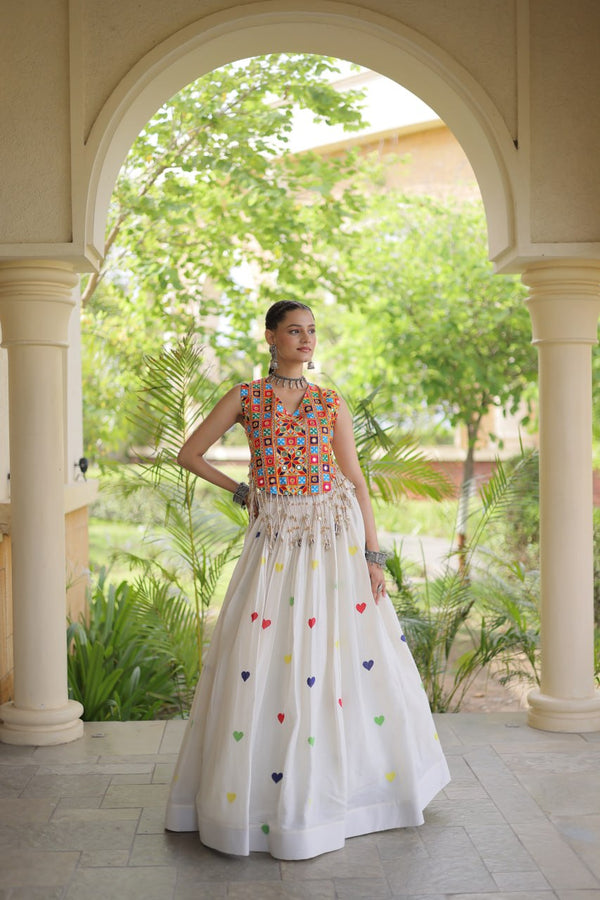 Cotton Heart Embroidered Lehenga Choli ClothsVilla