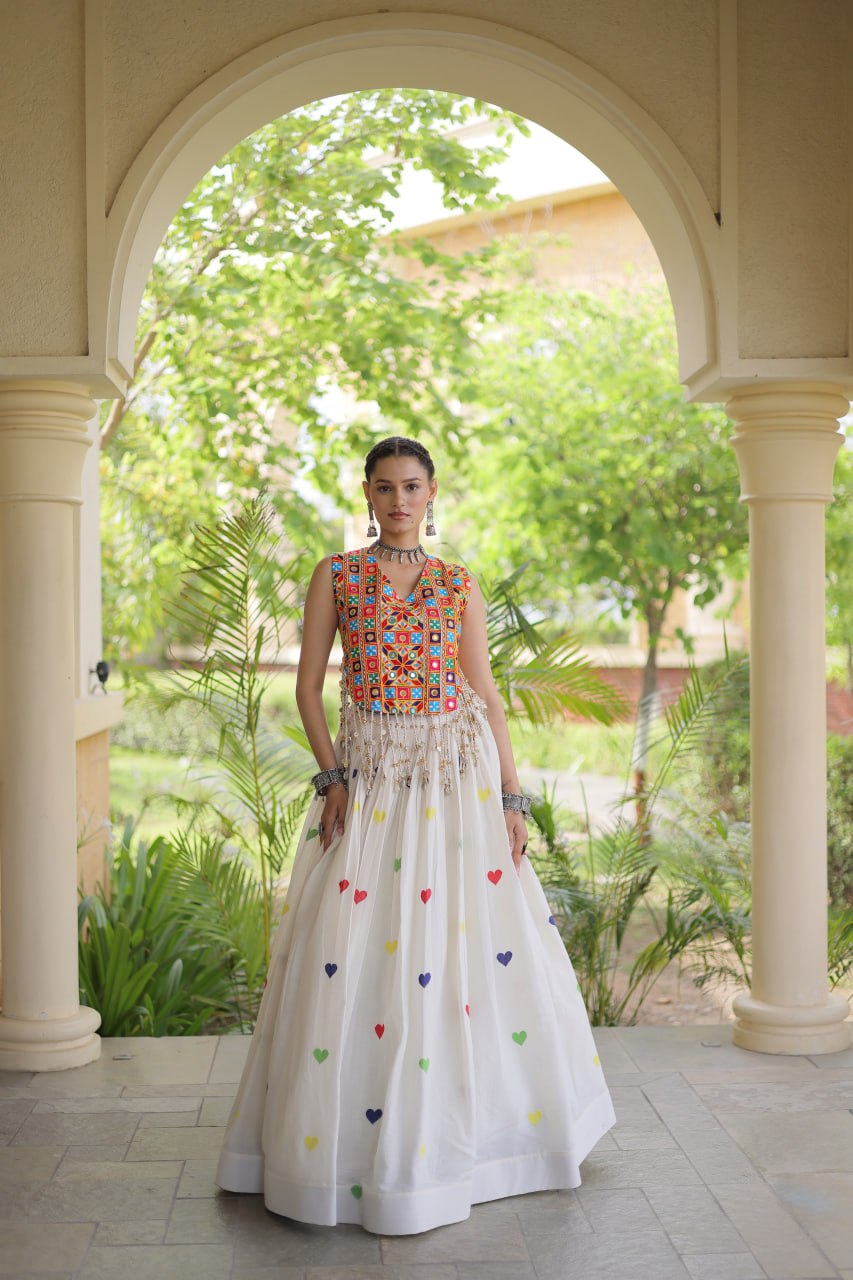 Cotton Heart Embroidered Lehenga Choli ClothsVilla