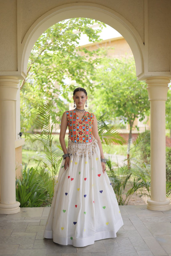 Cotton Heart Embroidered Lehenga Choli ClothsVilla