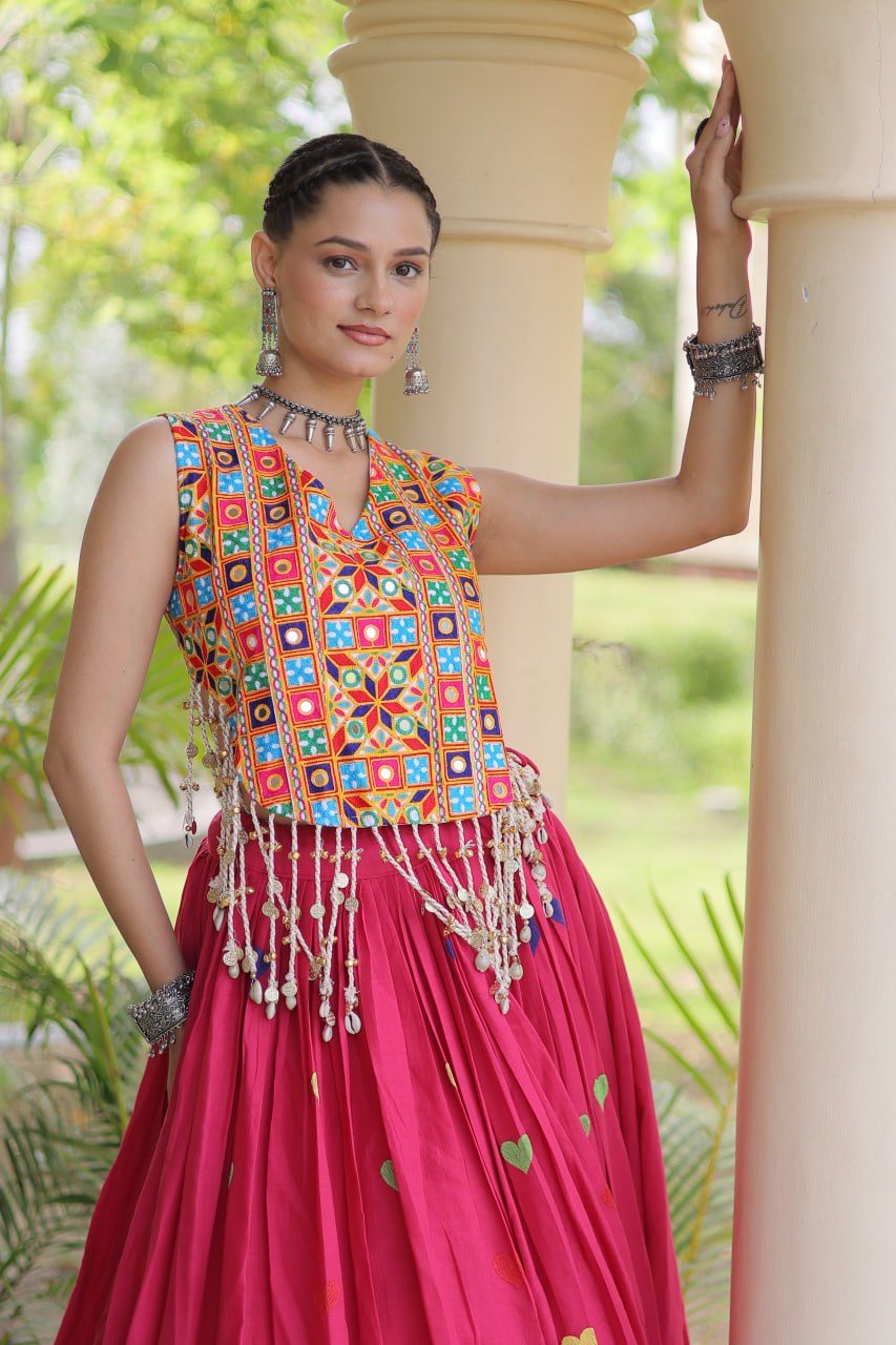 Cotton Heart Embroidered Lehenga Choli ClothsVilla