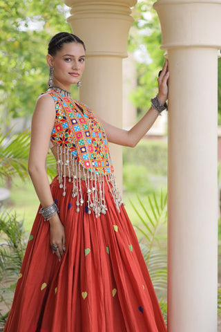 Cotton Heart Embroidered Lehenga Choli ClothsVilla
