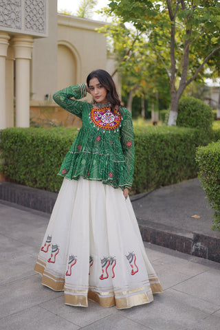Cotton Lehenga with Bandhani Top ClothsVilla