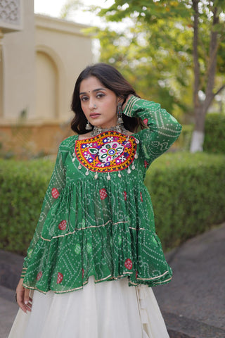 Cotton Lehenga with Bandhani Top ClothsVilla