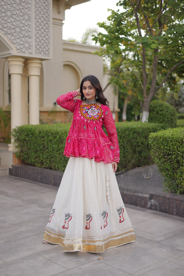 Cotton Lehenga with Bandhani Top ClothsVilla