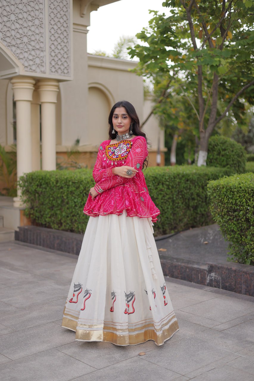 Cotton Lehenga with Bandhani Top ClothsVilla