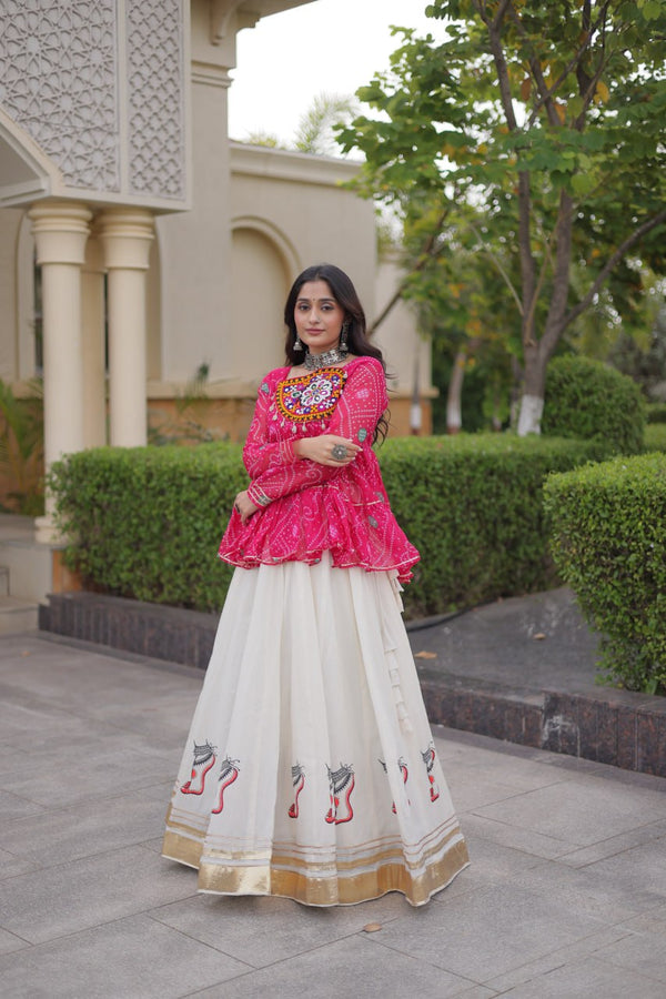 Cotton Lehenga with Bandhani Top ClothsVilla