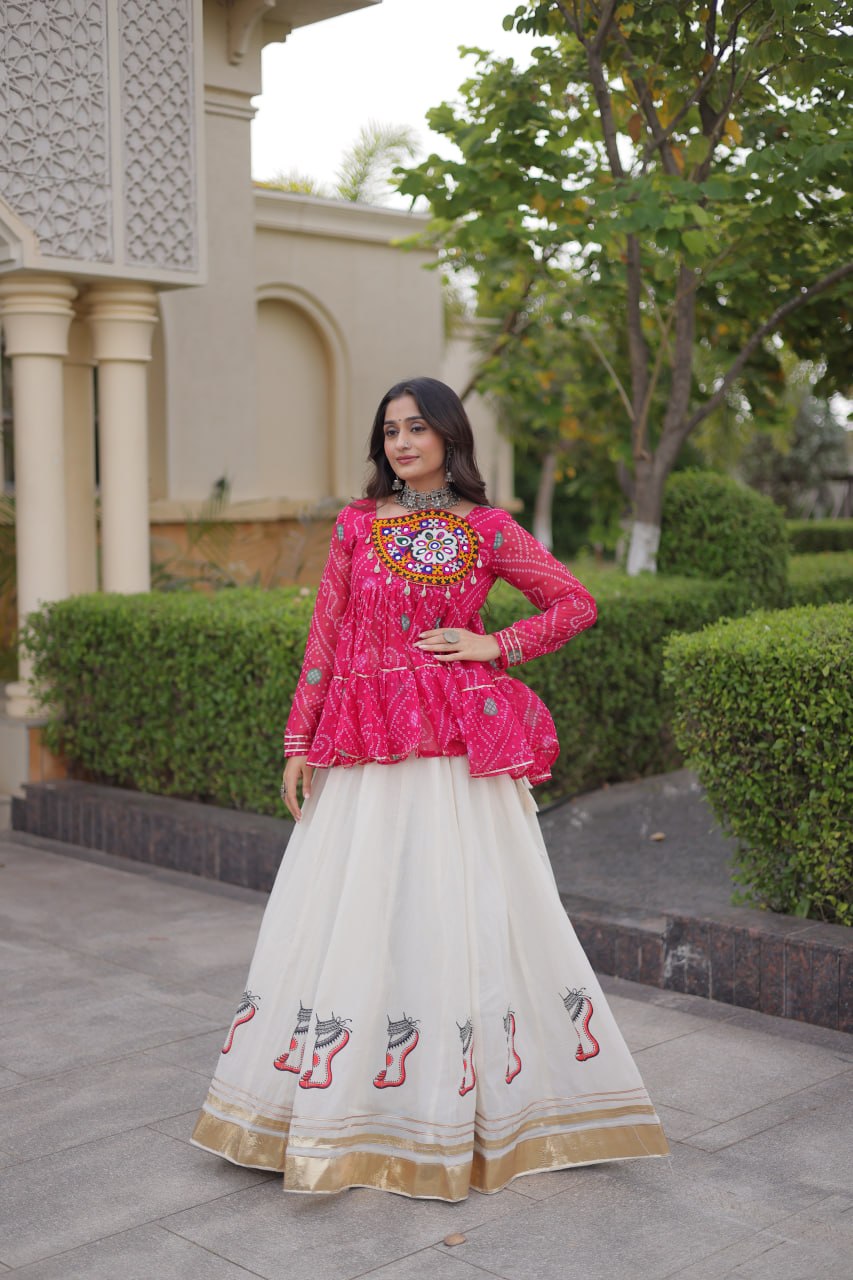 Cotton Lehenga with Bandhani Top ClothsVilla