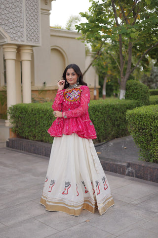 Cotton Lehenga with Bandhani Top ClothsVilla