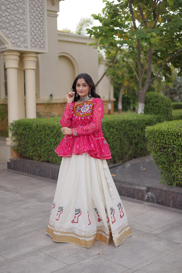 Cotton Lehenga with Bandhani Top ClothsVilla
