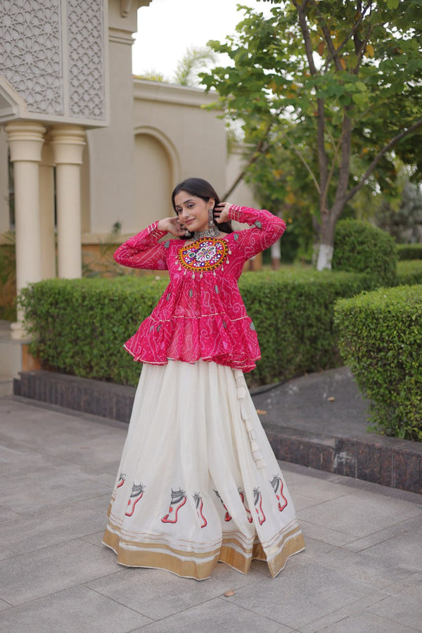 Cotton Lehenga with Bandhani Top ClothsVilla