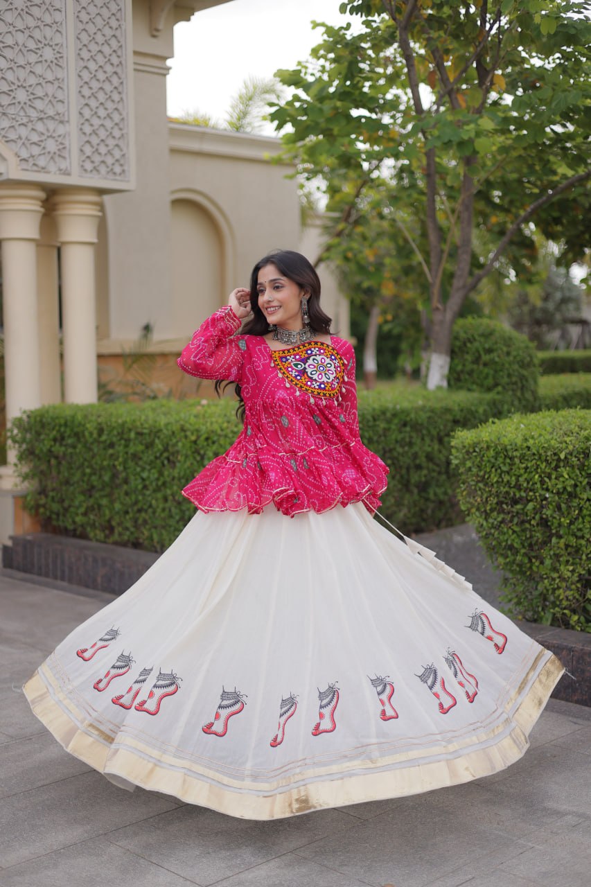 Cotton Lehenga with Bandhani Top ClothsVilla