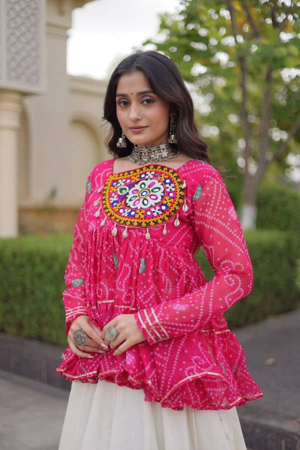 Cotton Lehenga with Bandhani Top ClothsVilla