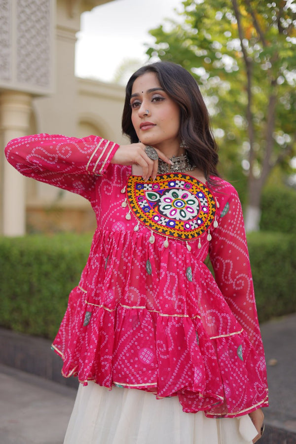 Cotton Lehenga with Bandhani Top ClothsVilla