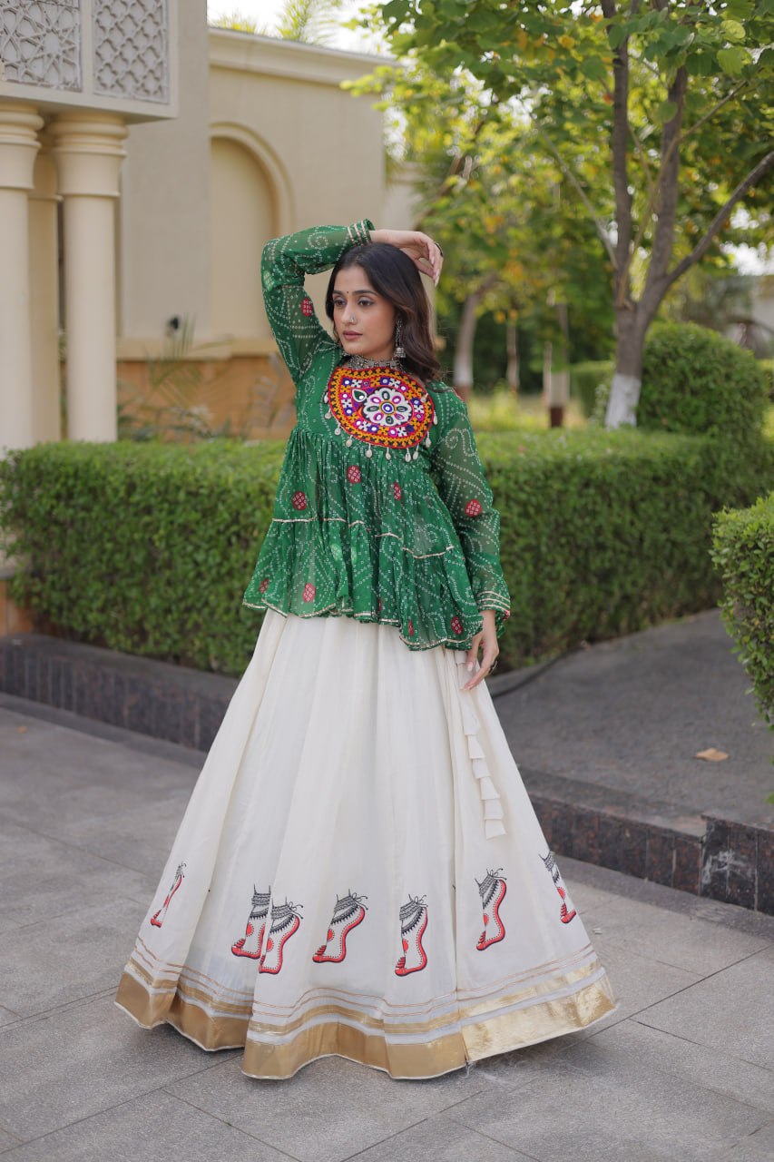 Cotton Lehenga with Bandhani Top ClothsVilla