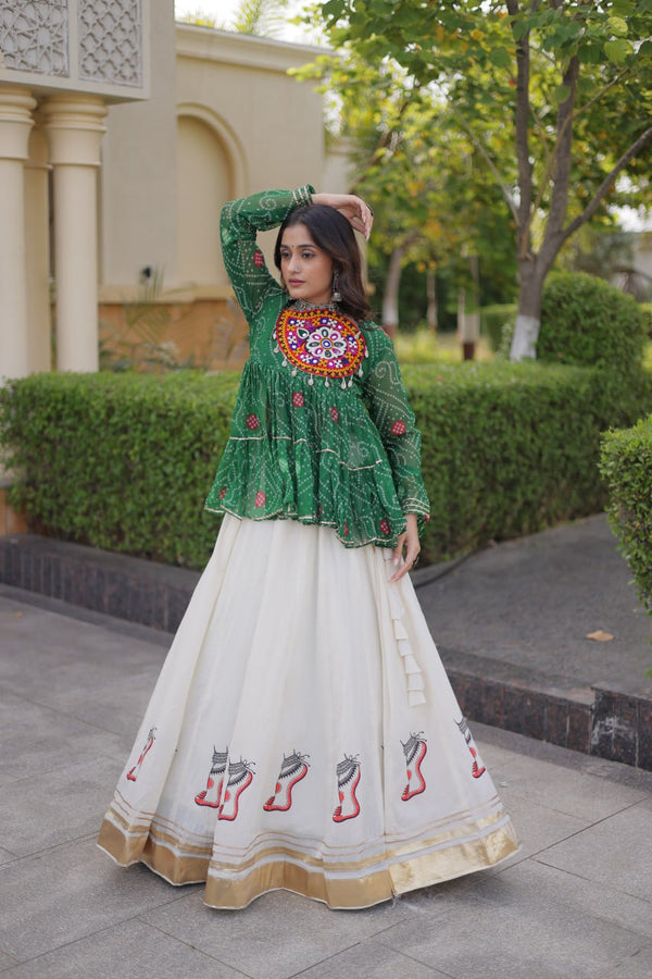 Cotton Lehenga with Bandhani Top ClothsVilla