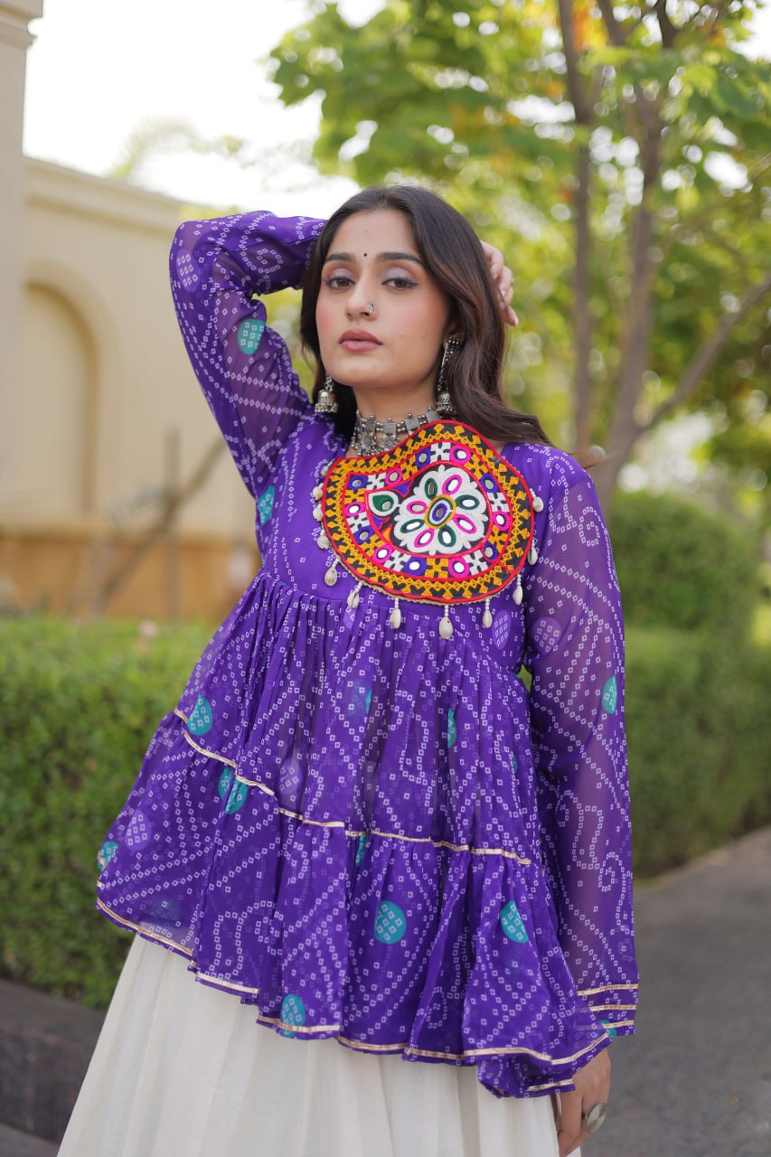 Cotton Lehenga with Bandhani Top ClothsVilla