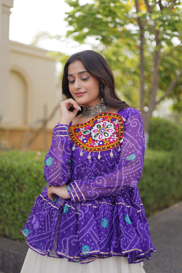 Cotton Lehenga with Bandhani Top ClothsVilla