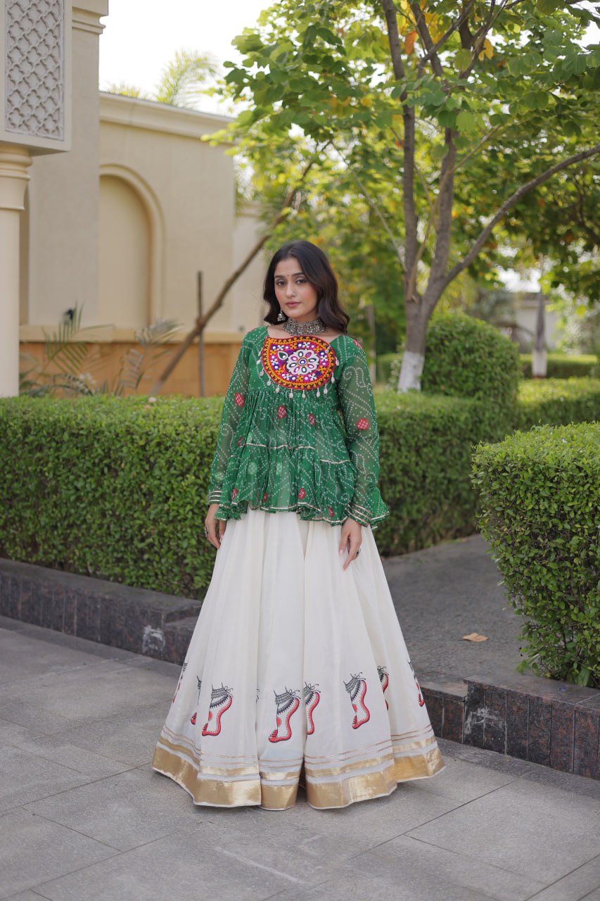 Cotton Lehenga with Bandhani Top ClothsVilla