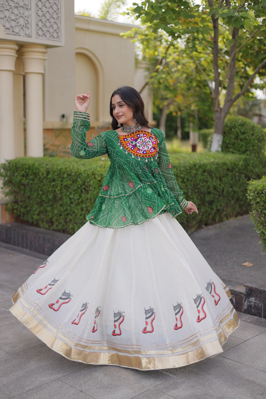 Cotton Lehenga with Bandhani Top ClothsVilla