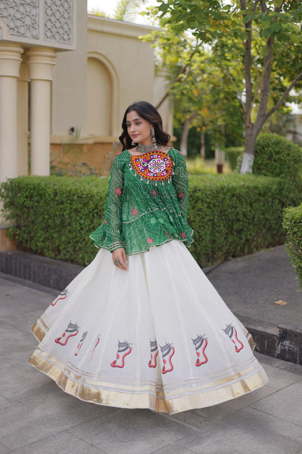 Cotton Lehenga with Bandhani Top ClothsVilla