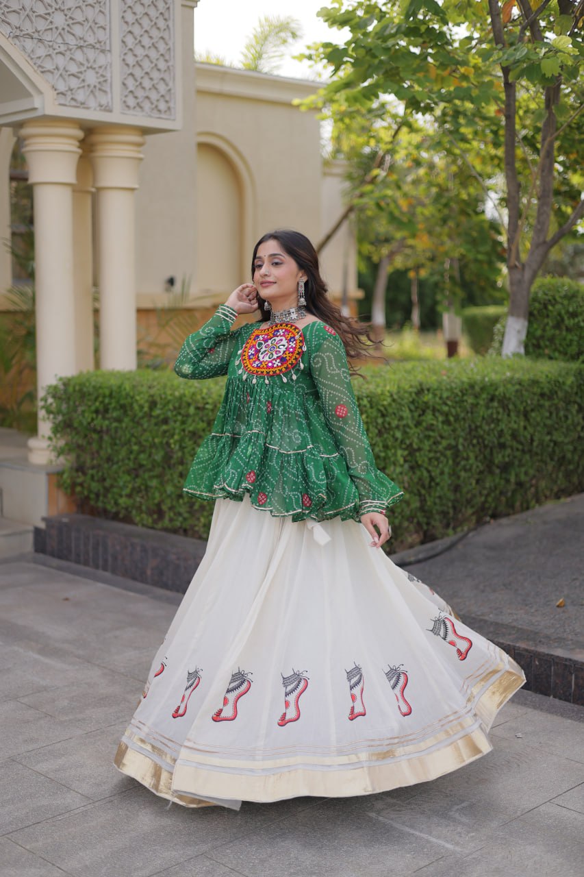 Cotton Lehenga with Bandhani Top ClothsVilla