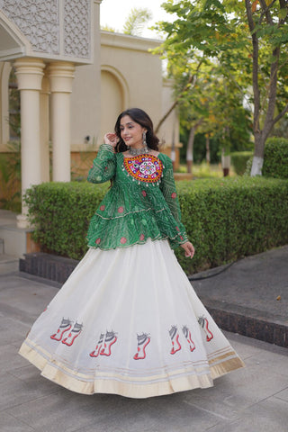 Cotton Lehenga with Bandhani Top ClothsVilla