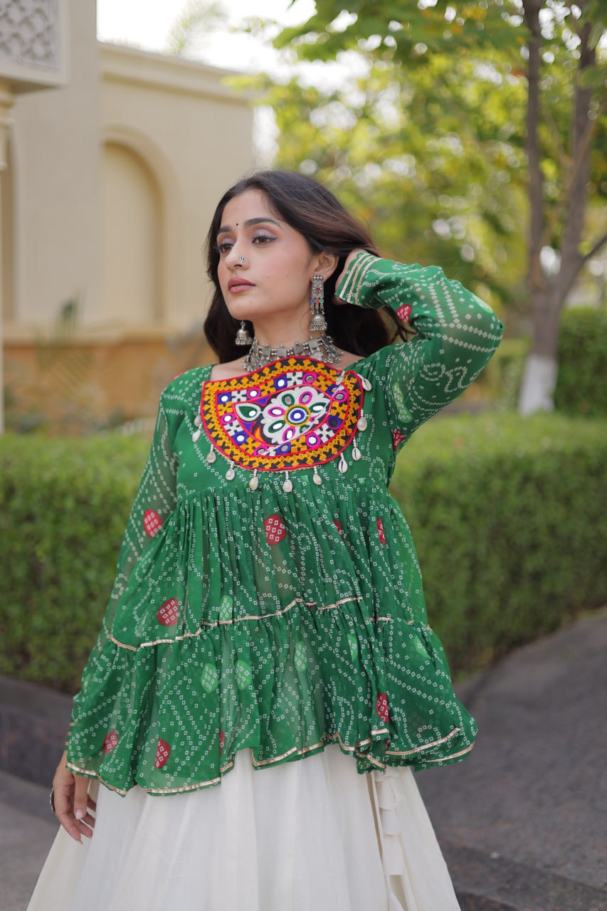 Cotton Lehenga with Bandhani Top ClothsVilla