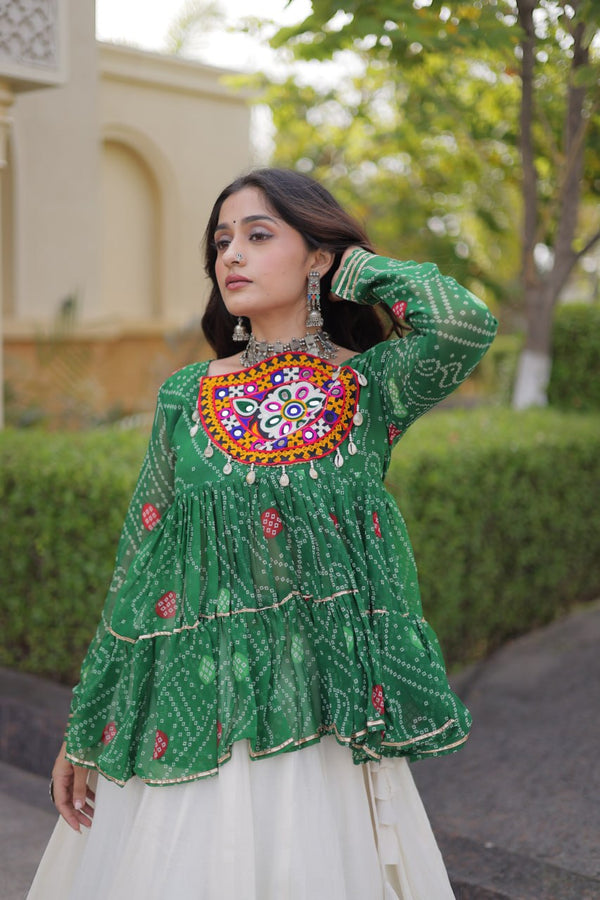 Cotton Lehenga with Bandhani Top ClothsVilla