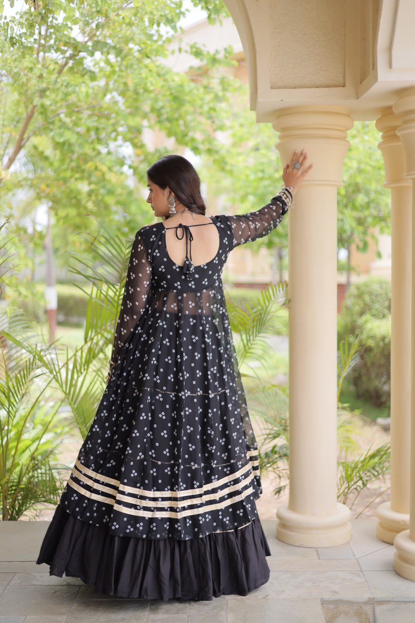 Cotton Lehenga with Bandhni Print Kurti ClothsVilla