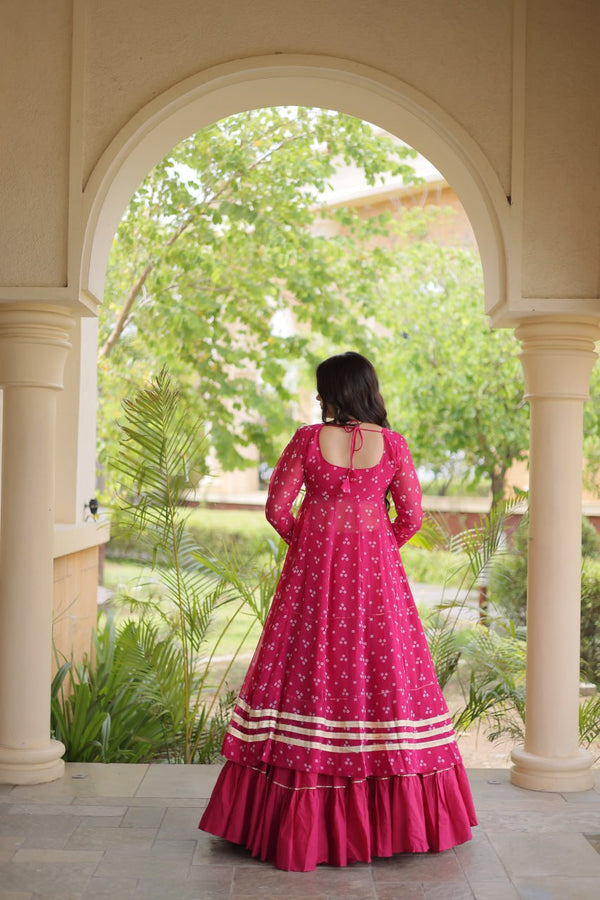 Cotton Lehenga with Bandhni Print Kurti ClothsVilla