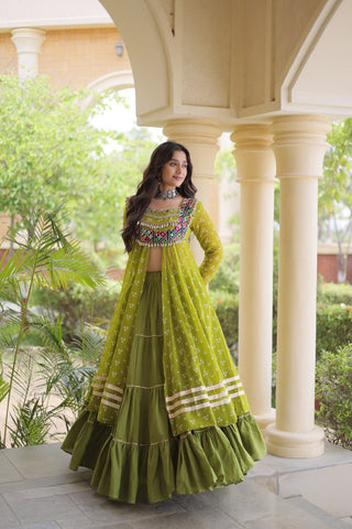 Cotton Lehenga with Bandhni Print Kurti ClothsVilla