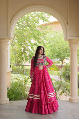 Cotton Lehenga with Bandhni Print Kurti ClothsVilla