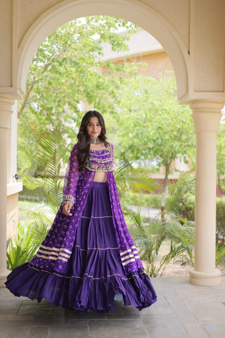 Cotton Lehenga with Bandhni Print Kurti ClothsVilla