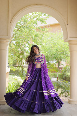Cotton Lehenga with Bandhni Print Kurti ClothsVilla