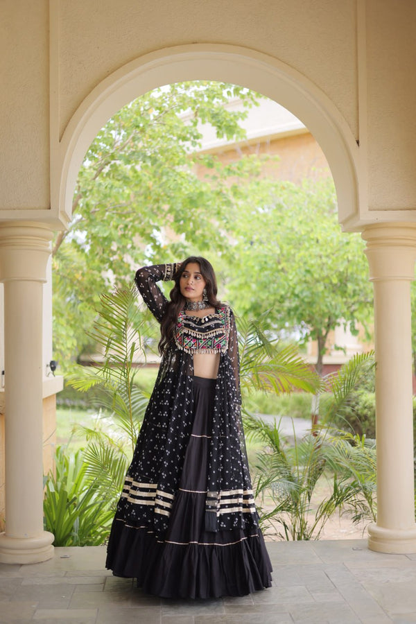 Cotton Lehenga with Bandhni Print Kurti ClothsVilla