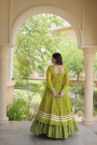 Cotton Lehenga with Bandhni Print Kurti ClothsVilla