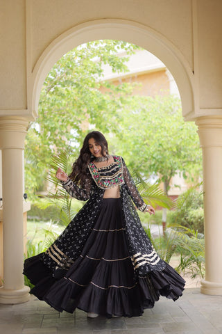 Cotton Lehenga with Bandhni Print Kurti ClothsVilla