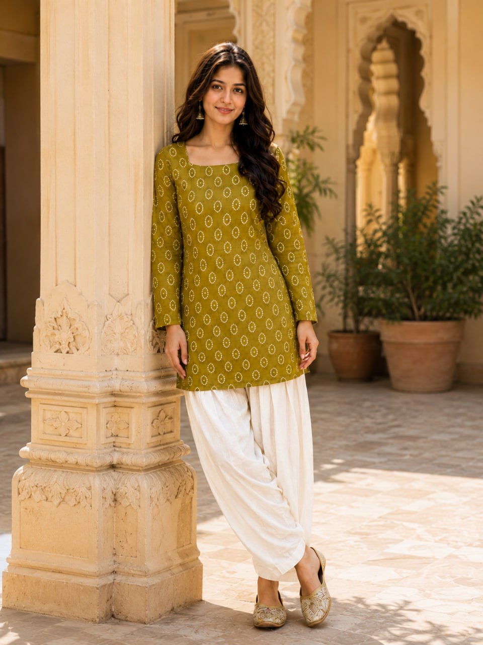 Cotton Print Top with Farsi Pant Set ClothsVilla