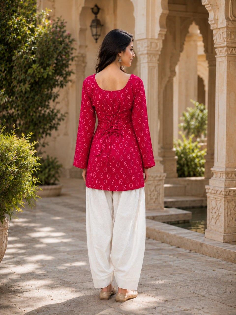 Cotton Print Top with Farsi Pant Set ClothsVilla