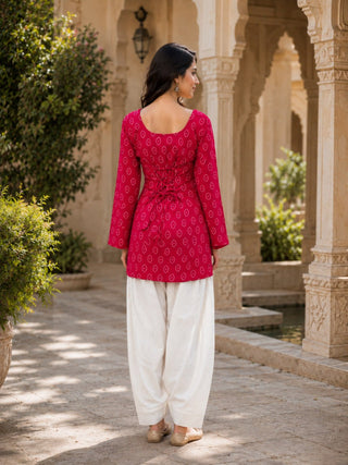Cotton Print Top with Farsi Pant Set ClothsVilla