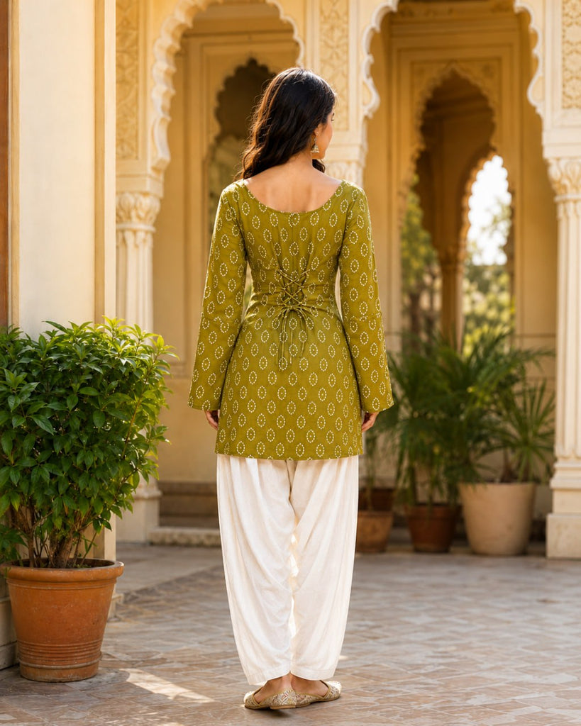 Cotton Print Top with Farsi Pant Set ClothsVilla