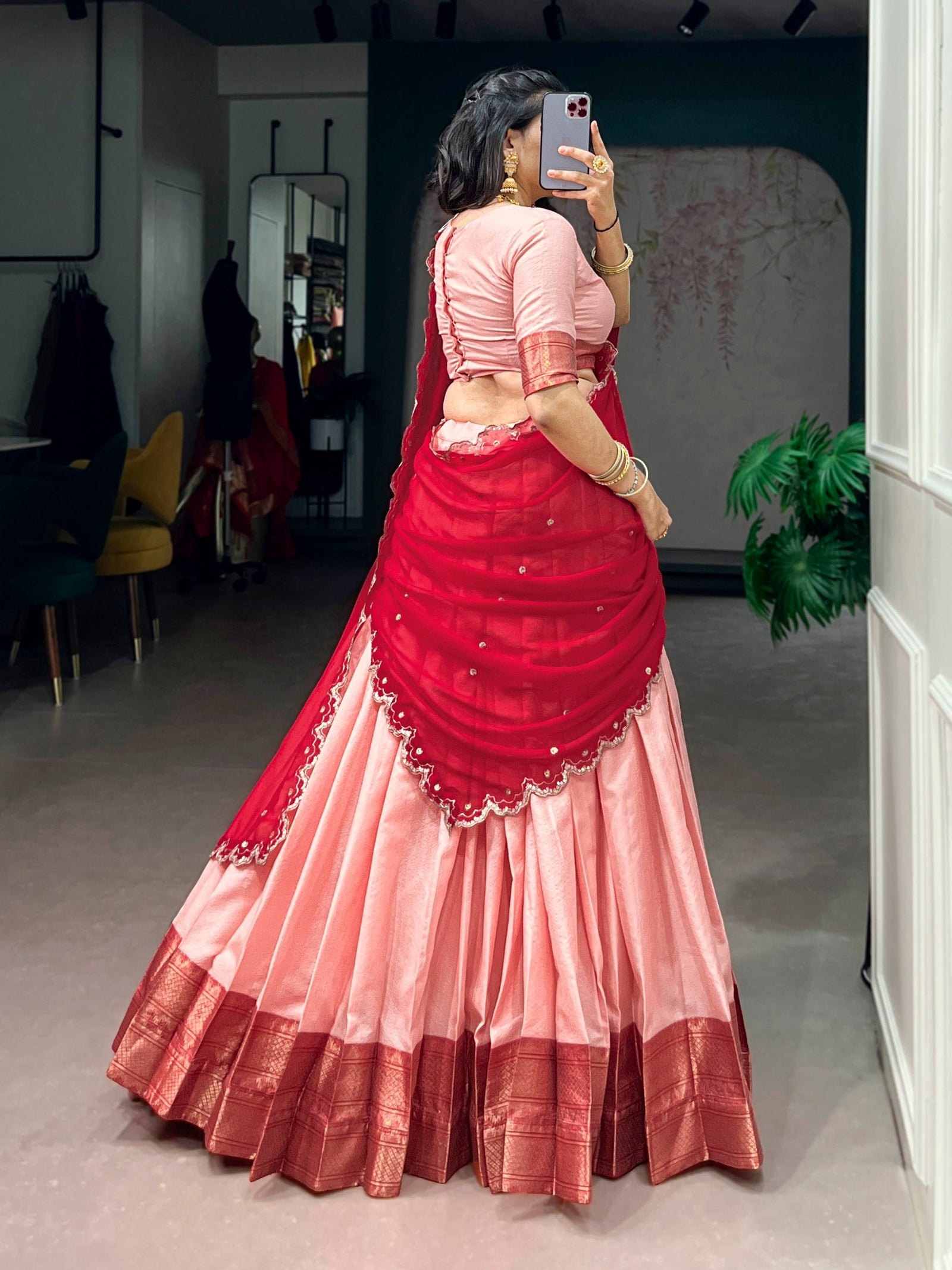 Cotton Silk Zari Weaving Lehenga Choli ClothsVilla
