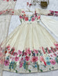 Load image into Gallery viewer, Cream Color Floral Organza Anarkali Suit Set for Festivals &amp; Weddings ClothsVilla
