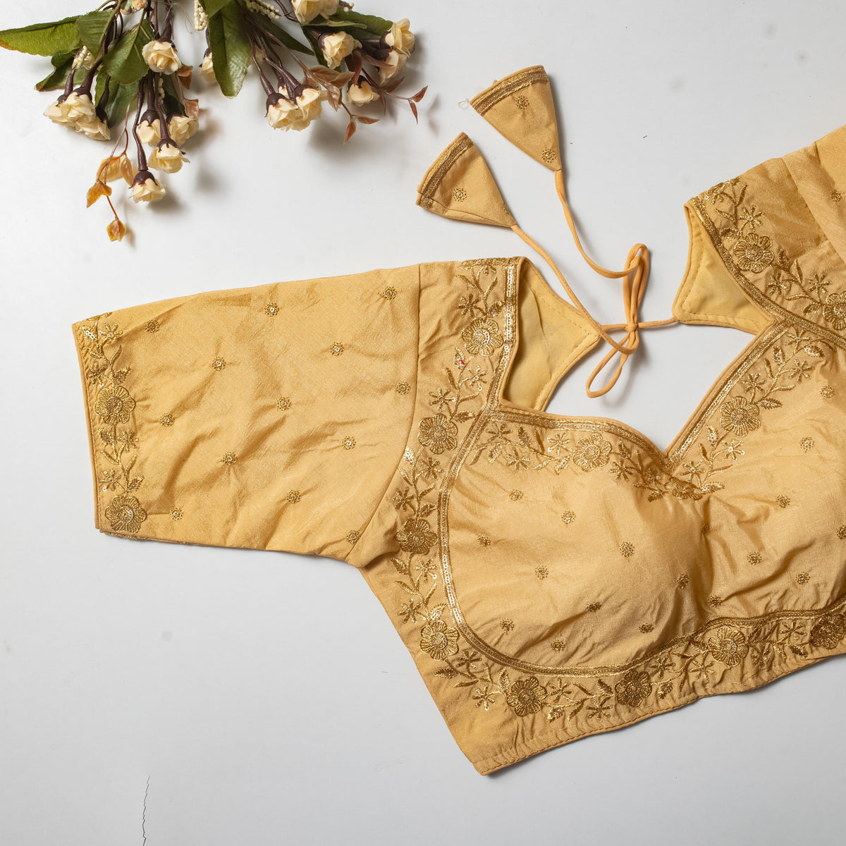 Silk Bralette Blouse - Dark Olive