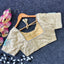 Cream Color Party Wear Blouse in Lemon Silk with Elegant Handwork and Knot Design ClothsVilla.com