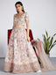 Cream colour Organza Floral design digital print Semi-Stitched Lehenga choli & Dupatta Clothsvilla
