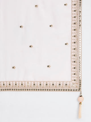 Cream colour Organza Floral design digital print Semi-Stitched Lehenga choli & Dupatta ClothsVilla
