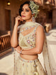 Load image into Gallery viewer, Cream colour Tissue Sequinse embroidery Semi-Stitched Lehenga choli &amp; Dupatta ClothsVilla