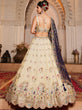 Load image into Gallery viewer, Cream colour Tissue Sequinse embroidery Semi-Stitched Lehenga choli &amp; Dupatta ClothsVilla